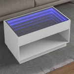 ZNTS Coffee Table with Infinity LED White 90x50x50 cm 847665