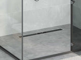 Shower Drain Glass Cover with 360&deg Siphon Black 70 cm 42015975