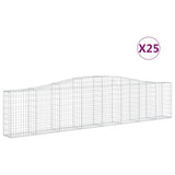Arched Gabion Baskets 25 pcs 400x30x80/100 cm Galvanised Iron 3145824