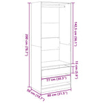 Wardrobe Concrete Grey 80x50x200 cm Engineered Wood 3307750