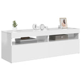 TV Cabinet with LED Lights High Gloss White 120x35x40 cm 804379