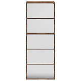 Shoe Cabinet with Mirror 5-Layer Smoked Oak 63x17x169.5 cm 3228283