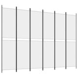 6-Panel Room Divider White 300x220 cm Fabric 350254