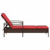 Sun Lounger Reclining Brown 63 x 200 x 81 cm Poly Rattan 368306