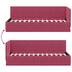 Corner Bed Frame with Headboard Wine red 80 x 200 cm Velvet 42016250