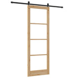 Sliding Door Natural and Black 83 x 232 cm 3332393