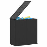 Garden Cushion Box PE Rattan 100x49x103.5 cm Black 317223