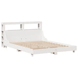Bed Frame without Mattress White 140x200 cm Solid Wood Pine 3306421