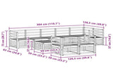 Sofa Sets 9 pcs Natural Solid Acacia Wood 3375029
