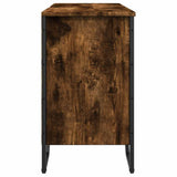 Bathroom Sink Cabinet Smoked Oak 91x35x60 cm Engineered Wood 848666