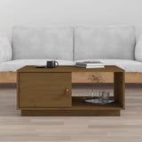 Coffee Table Honey Brown 80x50x35.5 cm Solid Wood Pine 818263
