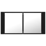 LED Bathroom Mirror Cabinet Black 90x12x45 cm Acrylic 804973