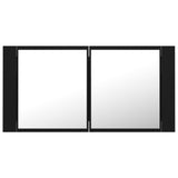 LED Bathroom Mirror Cabinet Black 90x12x45 cm Acrylic 804973