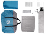 Cabin Tent with Roof Blue 4-Person Polyester and Steel 42028580