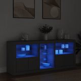 Sideboard with LED Lights Black 162x37x67 cm 3209031