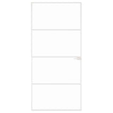 Interior Door White 93x201.5 cm Tempered Glass&Aluminium Slim 153668
