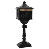 Standing Mailbox Black 42.5 x 29.5 x 117 cm Cast Aluminum 42023493