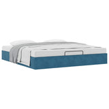 Ottoman Bed Frame No Mattress Dark Blue 200x200 cm Velvet 3310989