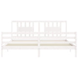 Bed Frame without Mattress White 200x200 cm Solid Wood 3194592