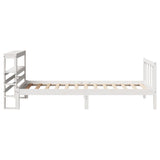 Bed Frame without Mattress White 75x190 cm Small Single Solid Wood Pine 3305746