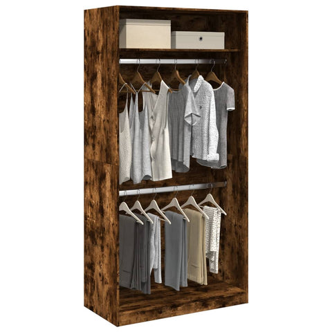 Wardrobe Smoked Oak 100x50x200 cm Engineered Wood 3307805