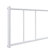 Metal Bed Frame without Mattress with Footboard White 100x200cm 352542