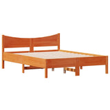 Bed Frame without Mattress Wax Brown 120x200 cm Solid Wood Pine 844732