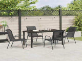 Garden Dining Set 5 pcs Black Powder-Coated Steel 3379137