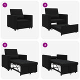 Pull out Sofa Bed Single Black 90 x 165 x 87 cm Fabric 42002686