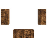 TV Cabinet Set Wall-mounted 6 pcs Smoked Oak Engineered Wood 3409065