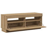 TV Cabinet with LED Lights Artisian Oak 100x35x40 cm Engineered Wood 856356