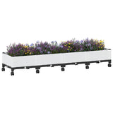 Garden Planter with Wheels White 160 x 40 x 33 cm PP 3423132