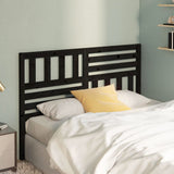 Bed Headboard Black Solid pine wood 146 cm x 4 cm x 100 cm 814148