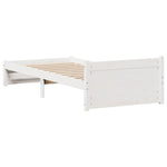 ZNTS Bed Frame without Mattress White 90x200 cm Solid Wood Pine 3301683