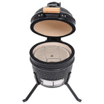 2-in-1 Kamado Barbecue Grill Smoker Ceramic 56 cm Black 316093