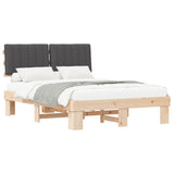 Bed Frame with Upholstered Headboard Dark Grey 140 x 200 cm 877485