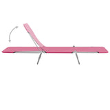 ZNTS Folding Sun Loungers 2 pcs Steel and Fabric Pink 310345