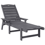 Sun Lounger Light Grey 73.5 x 92 x 90cm HDPE 42006640