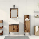 Bathroom Furniture Set with Door 3 pcs Brown 33 x 33 x 102.5 cm 3334357