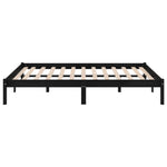 810041 Bed Frame without Mattress Black Solid Wood 200x200 cm