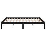 810041 Bed Frame without Mattress Black Solid Wood 200x200 cm