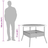 Garden Table with Acacia Wood Top Black 110x71 cm Poly Rattan 368625