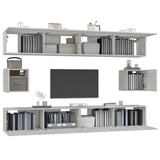 6 Piece TV Cabinet Set Concrete Grey Engineered Wood 3114369