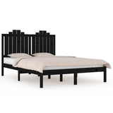 3103762 Bed Frame without Mattress Black Solid Wood 140x190 cm