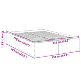 Bed Frame without Mattress Concrete Grey 135x190 cm Double 3281038
