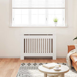 White Radiator Cover Heating Cabinet 112 cm Engineered Wood 242189
