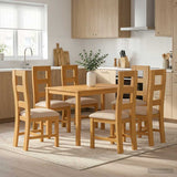 Dining Set 7 pcs Grey Solid Oak Wood 3430265
