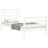 Bed Frame without Mattress White 90x200 cm Solid Wood 3194687