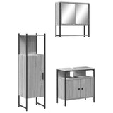3 Piece Bathroom Furniture Set Grey Sonoma Engineered Wood 3214698