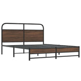 Bed Frame without Mattress 150x200 cm Brown Oak Engineered Wood 4100484